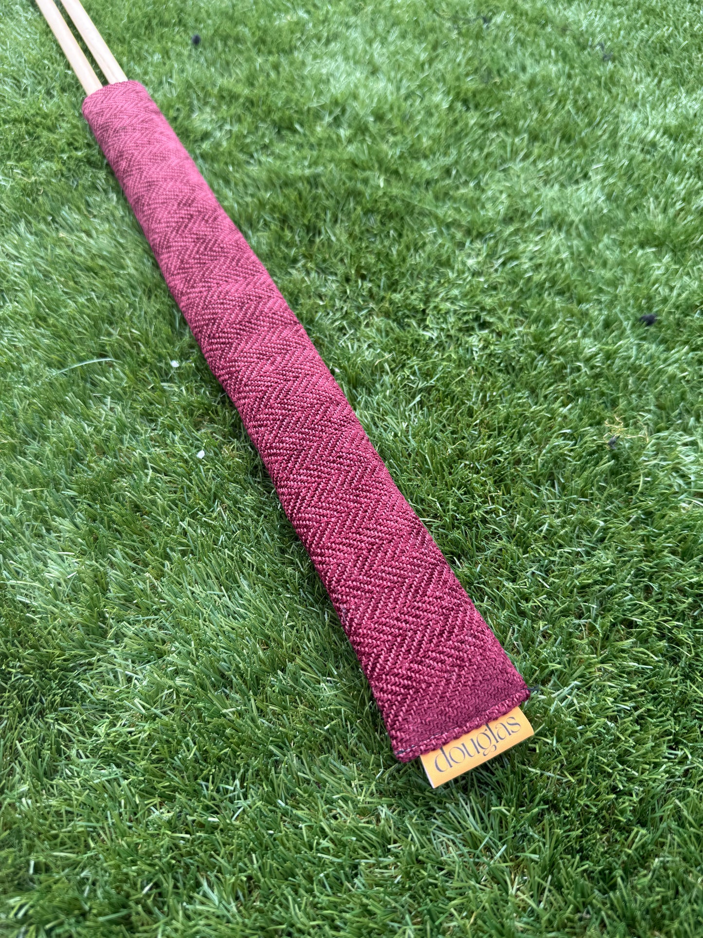 Maroon Herringbone Tweed Alignment Stick Cover