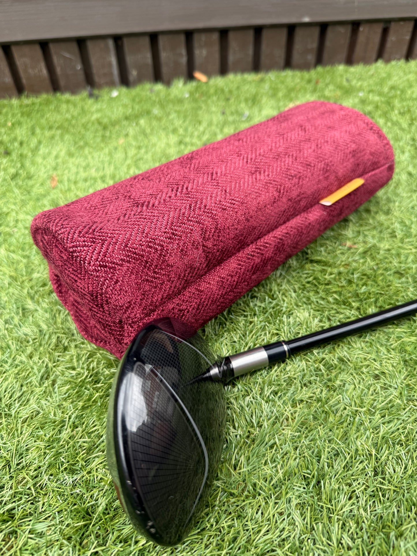 Maroon Herringbone Tweed Headcover
